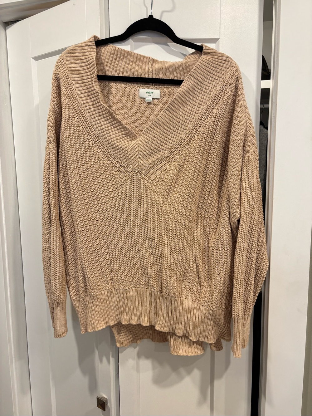 Arrie Soft Neutral V-Neck Knit Sweater